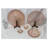Pink Depression Glass Serving Trays & More!!