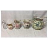 Vintage Dresden Double Spout & Water Pitchers