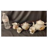 Victorian Gilded Tea Set & (2) Cups