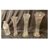 Vintage / Antique Swung Stretch Glass Vases - 3