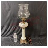 Victorian Hand Painted Banquet Lamp - Electrified