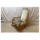 Antique Swan Neck Carved Rocking Chair - See Desc