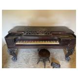 Antique Weber, NY Grand Piano w Stool - See Desc