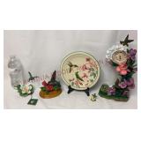 Hummingbird Figurines, Lenox Plate & Clock