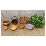 Baskets, Baskets & Artificial Plant