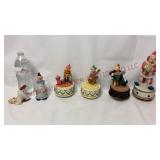 Vintage Clown Figurine, Bell & Music Boxes