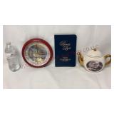 Thomas Kinkade Clock, Book & Teapot