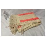 Neon Pink & Cream Hand Crochet Throw Blanket