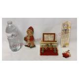 Vintage Christmas Ephemera & Plastic Music Box