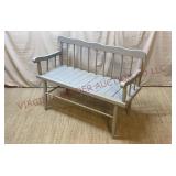 Vintage Painted Wooden Cottage Porch Bench
