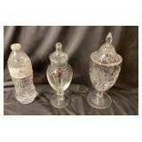 Vintage Glass Pedestal Candy Dishes / Jars - 2
