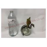 Winged Dragon Glass Ball Paperweight - 6" tall