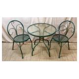 Petite Green Metal Bistro Patio Set - 3 Pieces