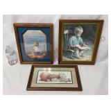 Framed Boy Child Art Prints - 3 - See Desc