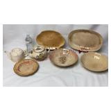 Antique Teapots, Bowls & Platters - Heavily Crazed