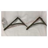 Antique Enamelware Cast Metal Shelf Brackets -Pair