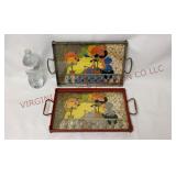 Art Deco Handled & Footed Trays - 2 - See Desc