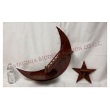 Vintage Crescent Moon & Star Wall Shelves
