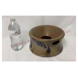 Antique Mid-Atlantic Decorated Stoneware Spittoon