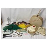 Vintage Hair Dryer w Case, Salon Items & Scarves