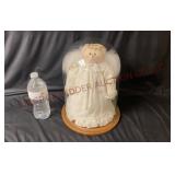 Hand Made Christmas Angel Teddy Bear w Cloche