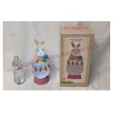 Cracker Barrel Bunny Rabbit Glitter Globe - Works!
