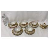Vtg Schirnding Bavaria Porcelain Teacups & Sugar