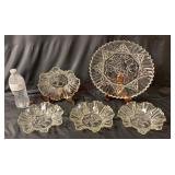 Federal Glass Pioneer Fruit Platter & Bowls Set