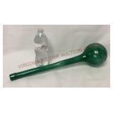 Vintage Blown Glass Round Bottom Bottle - 19" tall