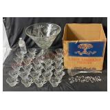 Vtg Early American Prescut Punch Set - See Desc