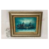 Vintage Framed Paint on Canvas Signed Booth