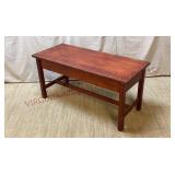 Mid Century Trestle Storage Bench / Coffee Table