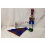 Plaid Scarf & Metal Bobble Trumpeting Soldier