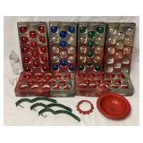 Holiday Time Glass Ornaments, Christmas Tree Stand