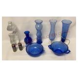 Vintage Cobalt Blue Salt & Pepper, Bowls & Vases