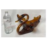 Mid Century Blown Glass Swan Centerpiece Bowl