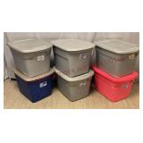Sterilite 18 Gal Storage Totes - 6 - Need Cleaning