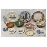 Vintage Plates, Pottery Basket & Bowls, Ashtrays