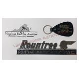 Vintage Rountree Pontiac GMC Keychain & Emblem