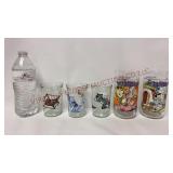 1990s Flintstones, Tom & Jerry Character Glasses
