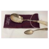 Sterling Silver MOP Serving Spoon & Teaspoon