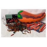 Chili Pepper Light Garlands, Towel & Inflatable