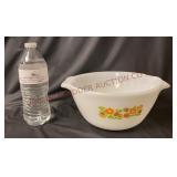 Vintage Fire King Gingham Flowers Bowl - 8.5" Rim