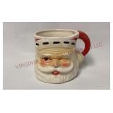 Vintage Winking Santa Claus Face Mug - 2.75" Tall