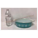 Vintage Pyrex Turquoise Snowflake Casserole #043