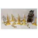 Vintage Ceramic Santa Claus & Window Candles