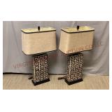 Modern Geometric Table Lamps w Rectangular Shades