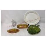 Vintage Carnival, Avocado Green & Milk Glass