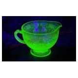 Hazel Atlas Florentine Uranium Creamer - Glows!
