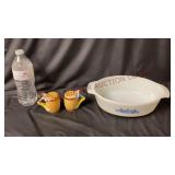 Vintage Salt Pepper Set & Anchor Hocking Casserole